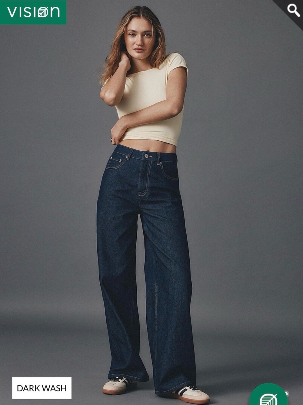 twik R&B Dark Blue Wide-Leg Jeans